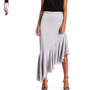 Painted Threads Asymmetrical Ruffle Midi Skirt M